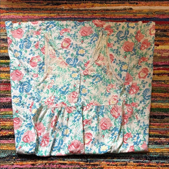 Vintage Floral Button-Up Nightgown Cottagecore Coastal Granddaughter Aesthetic - Picture 1 of 5